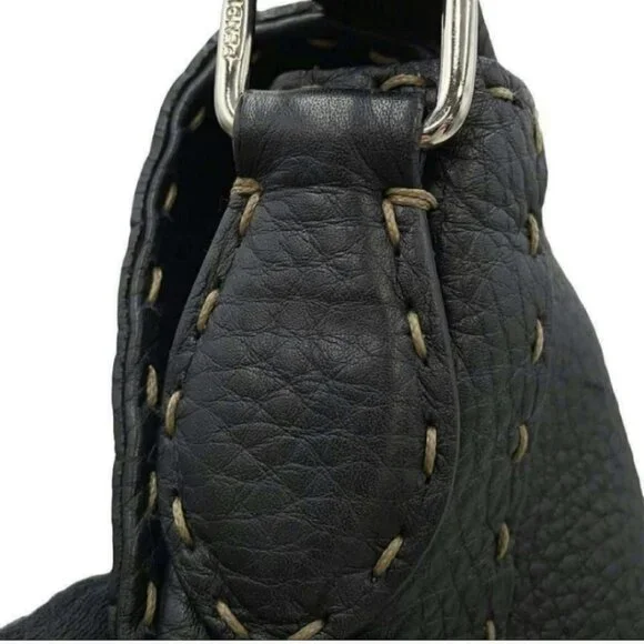 FENDI Black Leather Messenger Bag - Picture 15 of 16